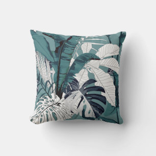 Fashionable seamless tropical pattern with tropica throw pillow