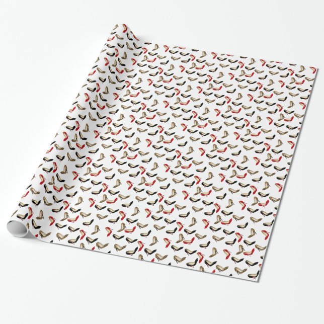 Fashionable Stiletto High Heels Wrapping Paper (Unrolled)