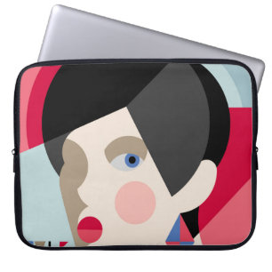 Fashionable stylish woman. Modernist style woman h Laptop Sleeve