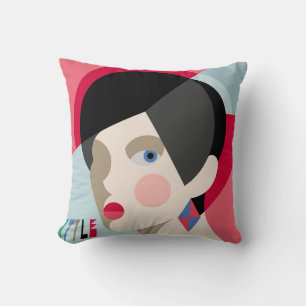 Fashionable stylish woman. Modernist style woman h Throw Pillow