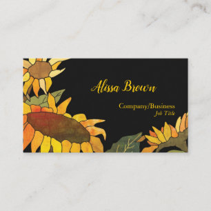 Fashionable Sunflowers Professional Business Card