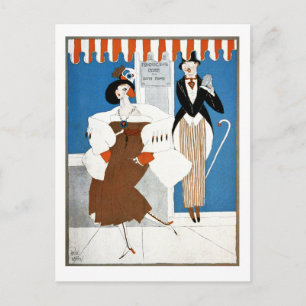 Fashionable Woman gets Man Overly Excited Postcard