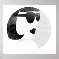 Fashionable Woman Sunglasses Illustration