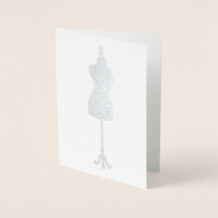 Fashionista Fashion Designer Mannequin Sewing Form Foil Card