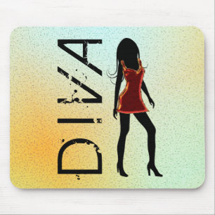 Fashionista Fashion Diva in Red Dress Mousepad