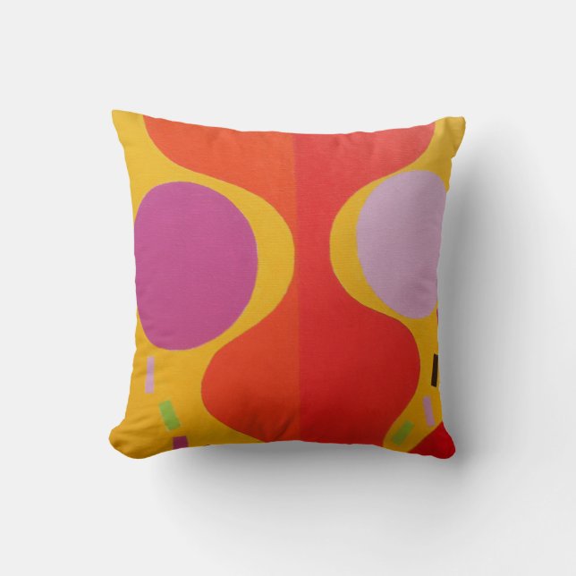 Fashionista Flair Abstract Throw Pillow (Front)