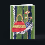Fashionista Girlfriend Birthday Card<br><div class="desc">Fun birthday card for your fashionista girlfriend!   Design with leopard print purse and zebra print pumps created by watercolor artist,  Chris Ambrose.  Text can be customized!</div>