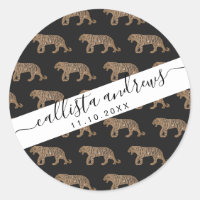 Fashionista Gold Black Glitter Tiger Pattern