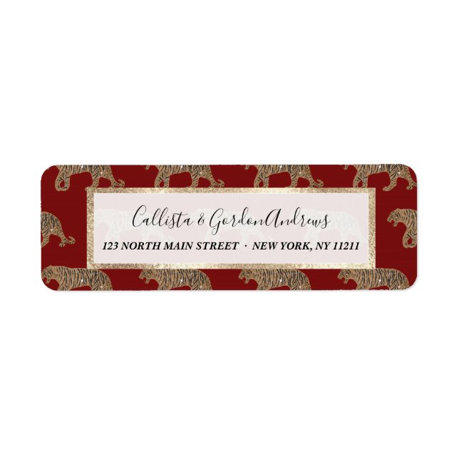 Fashionista Gold Black Red Glitter Tiger Pattern (Front)