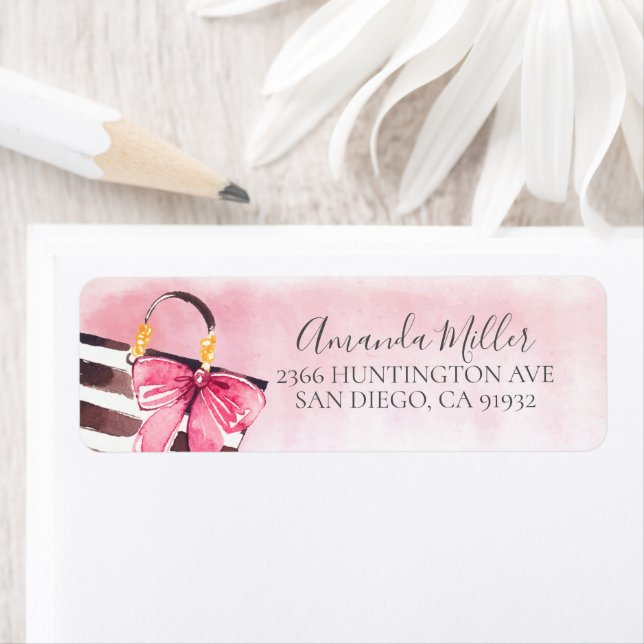 Fashionista Handbag Return Address Label (Insitu)