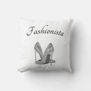 Fashionista High Heel Shoes Throw Pillow