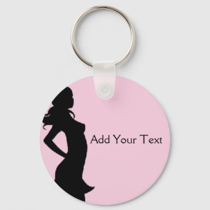 Fashionista in Pink and Grey Keychain
