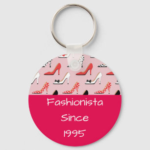 Fashionista since High Heels Pink Design Keychain
