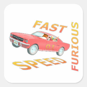 Fast and Speed Furious 01 Square Sticker