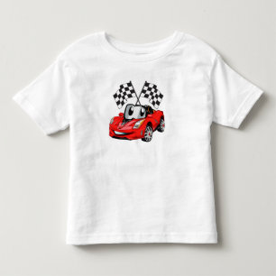 Fast car cartoon flag race - Choose back color Toddler T-shirt