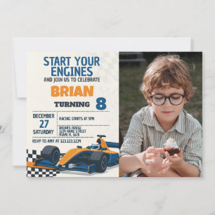Fast Cars Invitation d'anniversaire avec photo