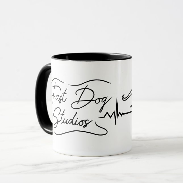 Fast Dog Studios Greyhound & Guitar Mug (Front Left)