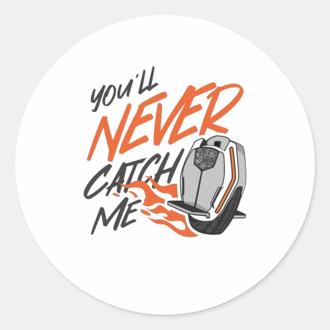 Fast Electric Unicycle EUC Classic Round Sticker (Front)