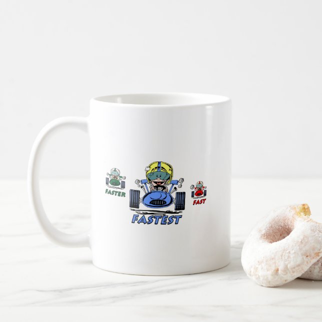 Fast Faster Fastest Economic Coffee Mug (With Donut)