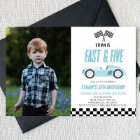 Fast & Five Blue Race Car 5th Birthday Party