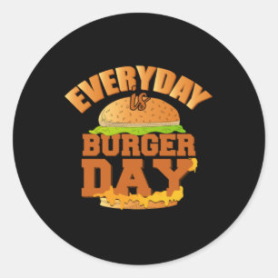 Fast Food Burger Cheese Funny Eat Foodie Gift Idea Classic Round Sticker