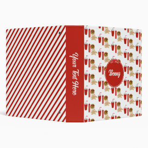 Fast Food Burger Fries Pattern Monogram Binder