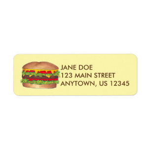 Fast Food Burger Hamburger Grilling Address Labels