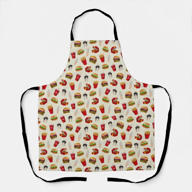 Fast Food Burgers, Fries, Sundaes Apron (Front)