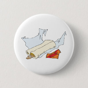 fast food burrito with hot sauce 2 inch round button