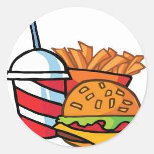 Fast Food Cheeseburger Classic Round Sticker