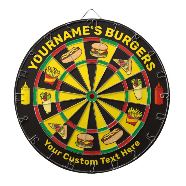 Fast Food Dartboard with Custom Text (Front)