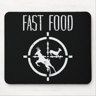 Fast Food Deer Funny Elk Buck Bow Hunting Humour H Mouse Pad
