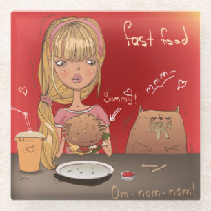 Fast Food Glass Coaster
