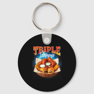 Fast Food Hamburger Chicken Nugget Foodie Triple A Keychain