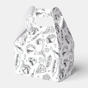 Fast Food Hamburger Fries Hot Dog Chicken Pattern Favor Box