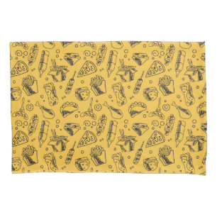 Fast Food Hamburger Fries Hot Dog Chicken Pattern Pillowcase
