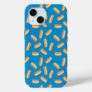 Fast Food Hotdogs Pattern iPhone 15 Case
