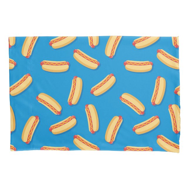 Fast Food Hotdogs Pattern Pillowcase (Front-Left)