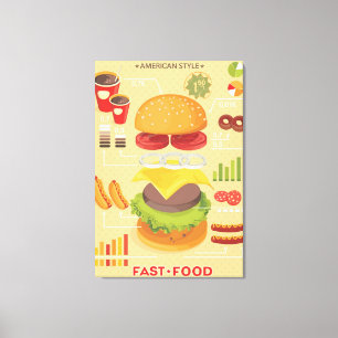 Fast food info graphic canvas print