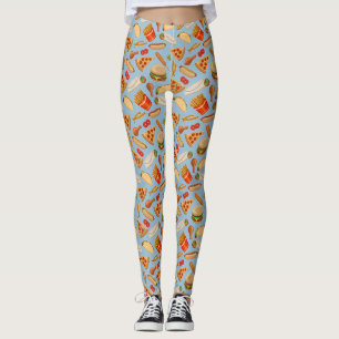 Fast Food Junk Food Pizza Burgers Hot Dogs Leggings