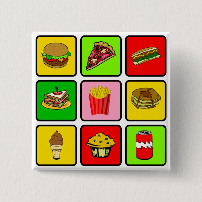 Fast Food Junkie button (Front)