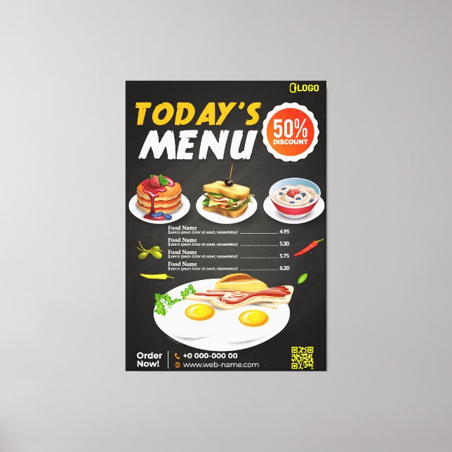 Fast Food menu Canvas Print (Front)