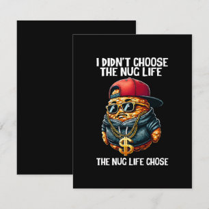 Fast Food Nugget I Didn't Choose The Nug Life Enclosure Card
