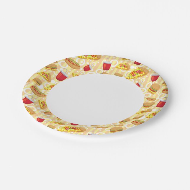 Fast Food Paper Plate (Angled)