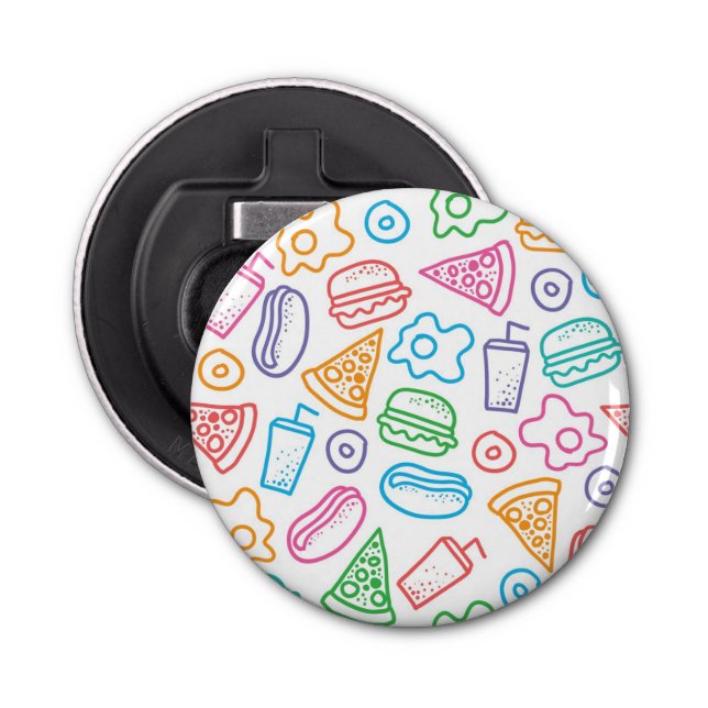 Fast food pattern 2 bottle opener (Front)