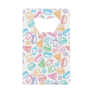 Fast food pattern 2 credit card bottle opener