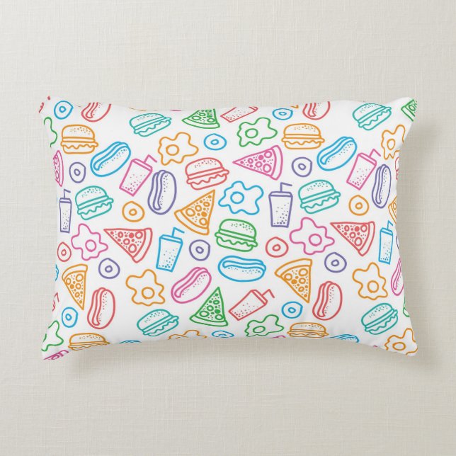 Fast food pattern 2 decorative pillow (Front)