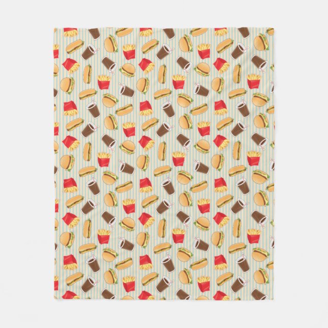 Fast Food Pattern 2 Fleece Blanket (Front)