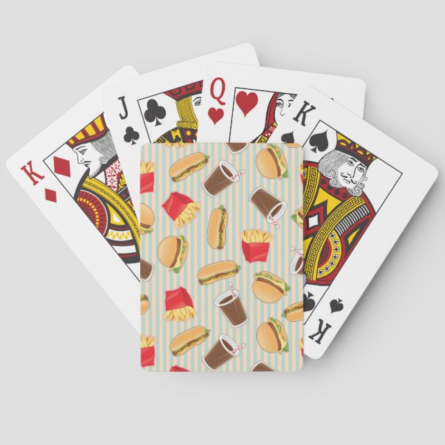 Fast Food Pattern 2 Playing Cards (Back)