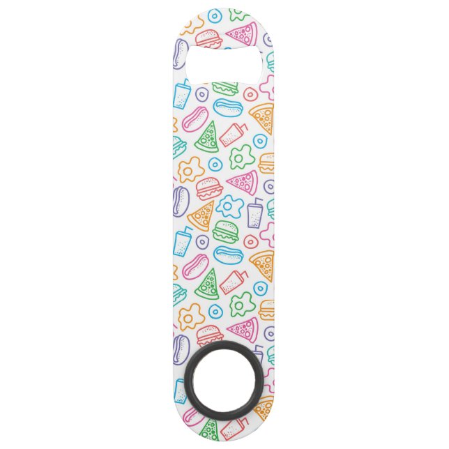 Fast food pattern 2 speed bottle opener (Front)